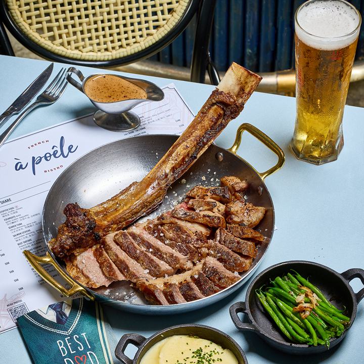 new menus in hong kong 2026; A Poele Bistro steak and beer for father's day
