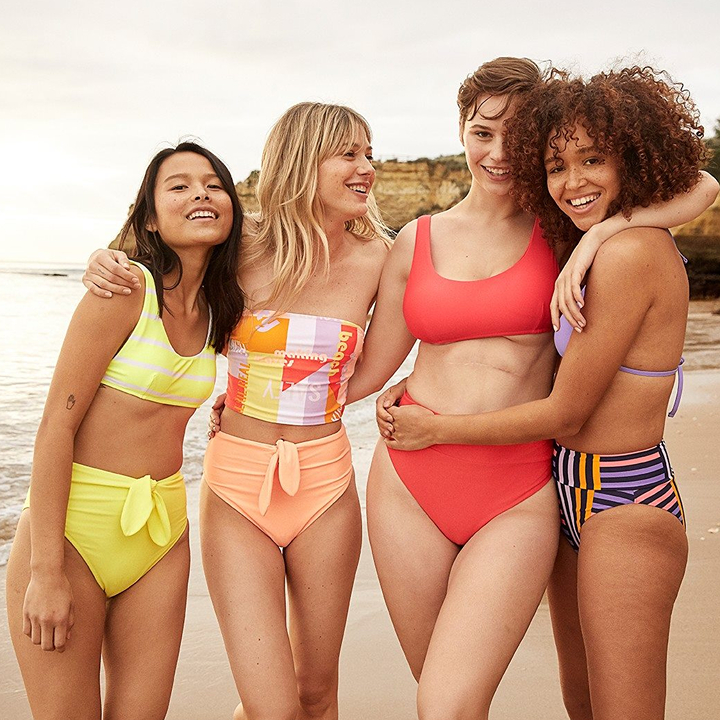 where to buy swimsuits in hong kong; Aerie by American Eagle four women in size inclusive swimwear