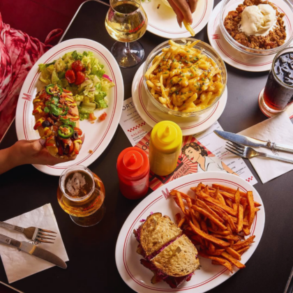 bird's eye view of food and drink spread at Morty's hong kong, a sports bar screening the FIFA World Cup 2026